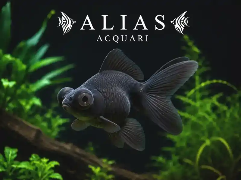 Carassius auratus black teleskop long fin